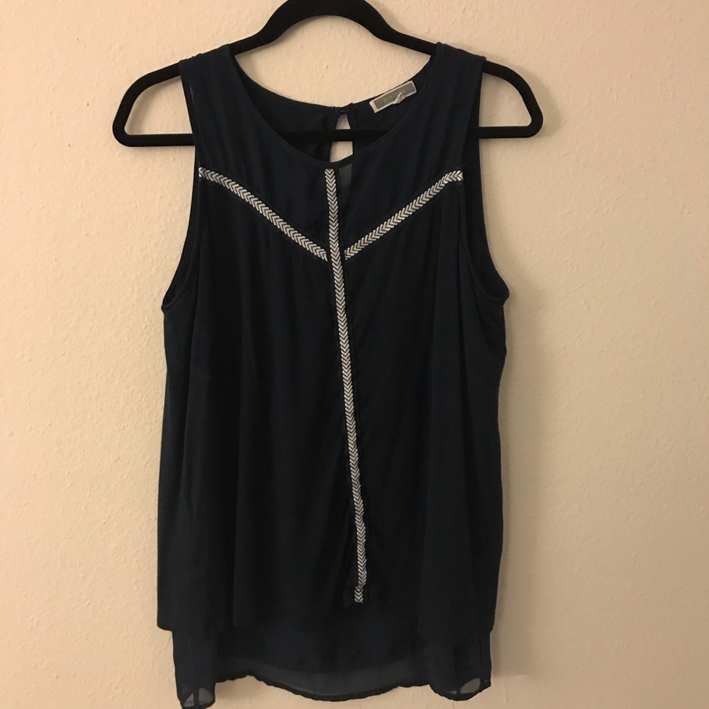 *** Pleione Navy Blue Tank Top Blouse